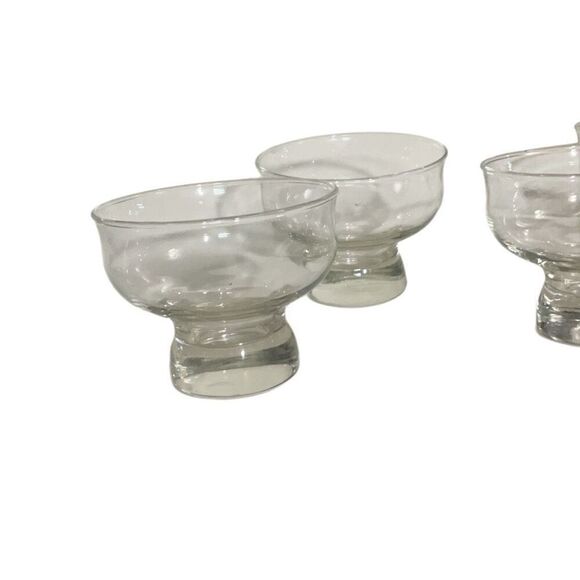 Clear Glass Dessert Pedestal Bowls Vintage Set of 4 - Picture 3 of 6